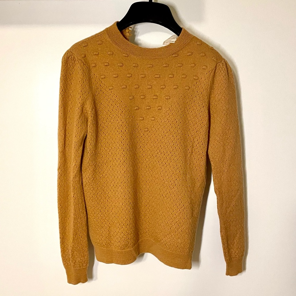 Sezane 100% merino wool mustard yellow sweater XS